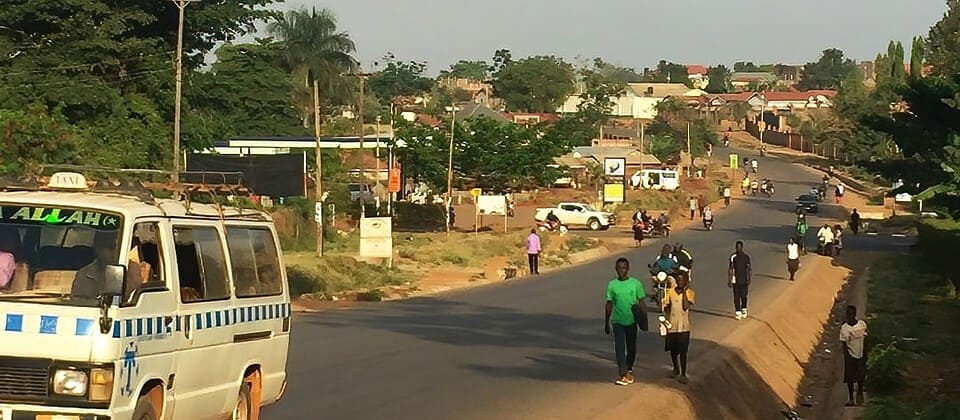 Curving street in Uganda