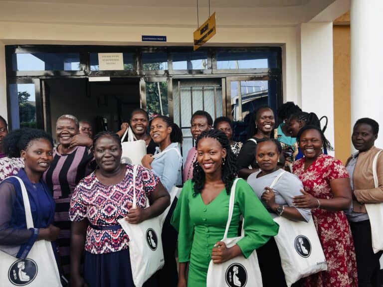 Midwives with supplies from Rotary Club